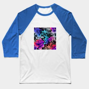 vibrant colorful floral pattern -2 Baseball T-Shirt